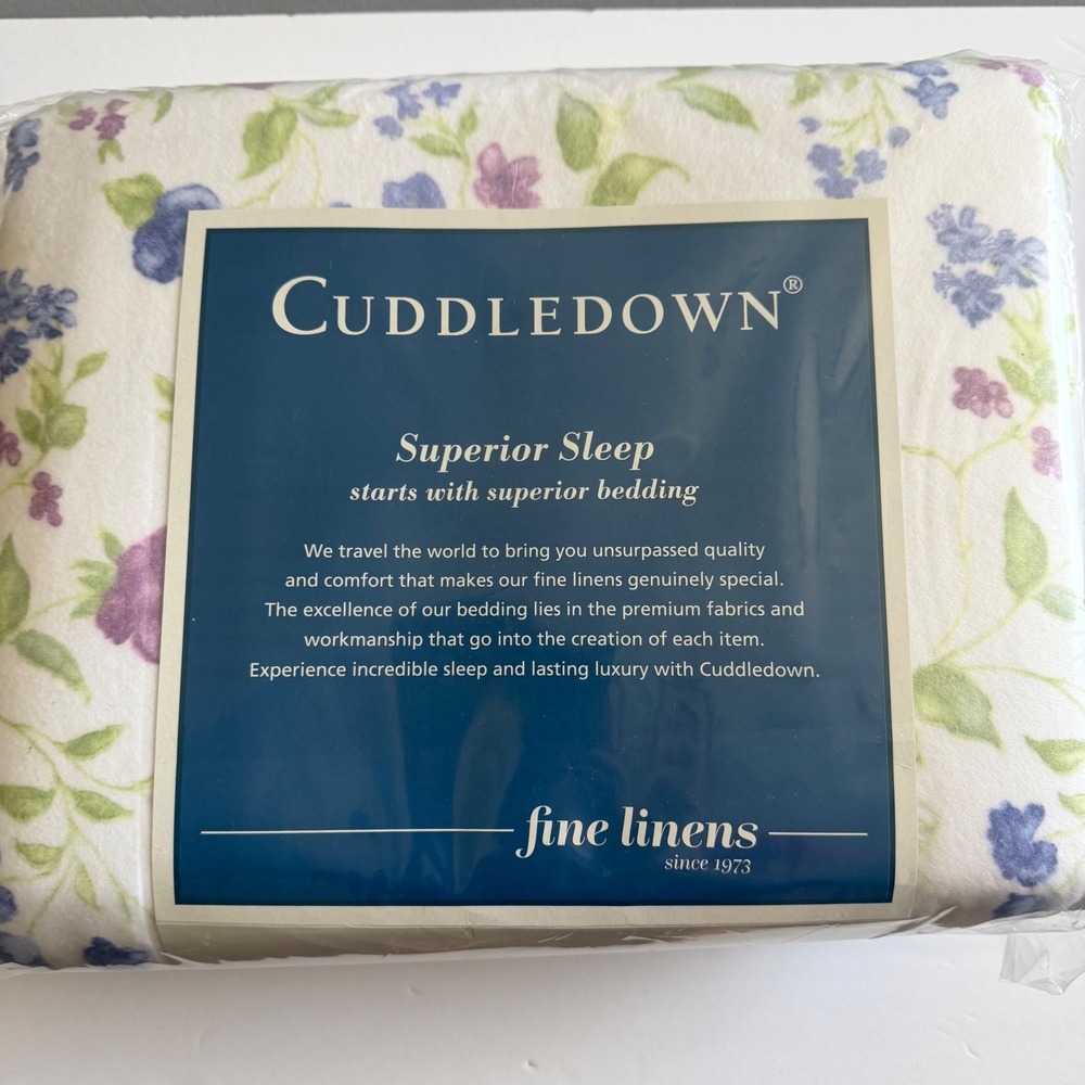 NEW Cuddledown King Flannel Blanket 100% Cotton Floral Cottagecore Cozy Germany